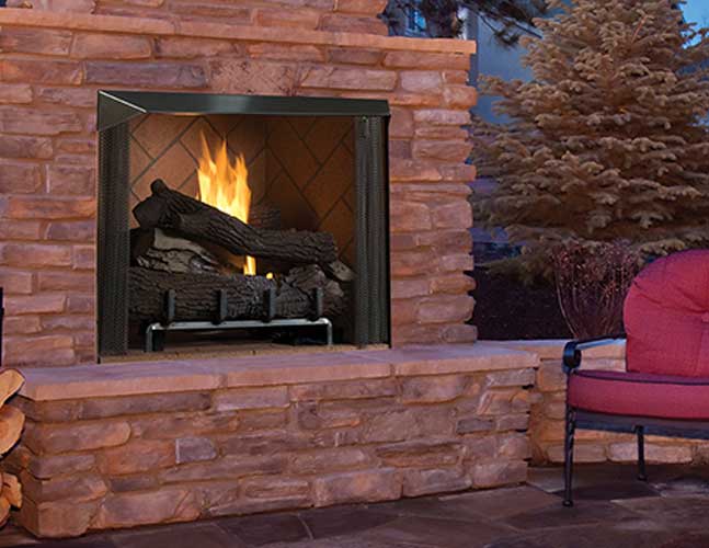 Superior VRE6000 Outdoor Vent-Free Fireplace, Masonry-Style
