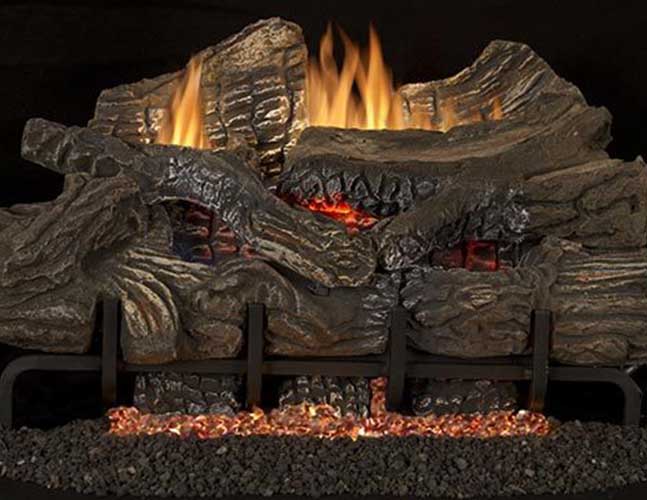Blaze N’Glow Series Burner w/ Andes Mountain Ceramic Fiber Logs by Astria