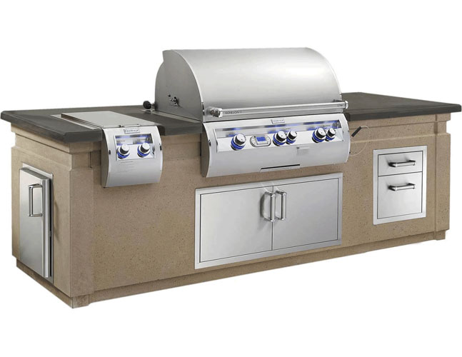 Fire Magic DC790 GFRC Outdoor Kitchen Island System w/ Double Drawers