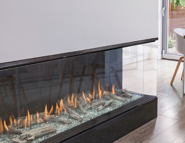 Montigo Prodigy PC7 CL/CR Contemporary Linear Corner Gas Fireplace, Left or Right