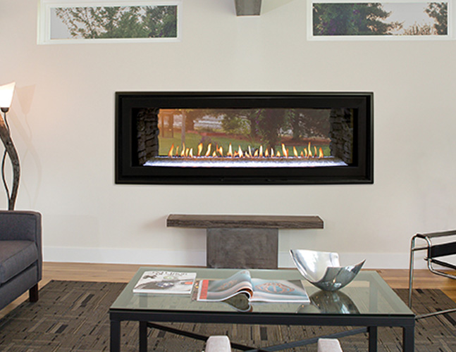 Boulevard Linear See-Through Direct Vent Fireplaces by White Mountain Hearth